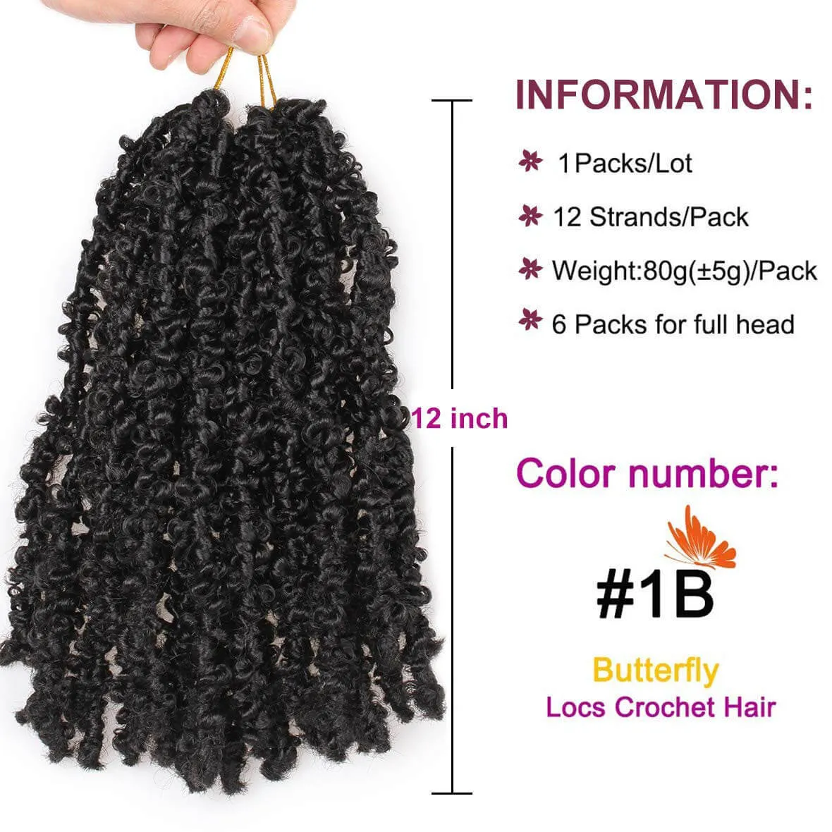 Xtrend Butterfly Locs Crochet Hair 12 inch Short Pre looped Natural Messy Distressed Locs Crochet Braids