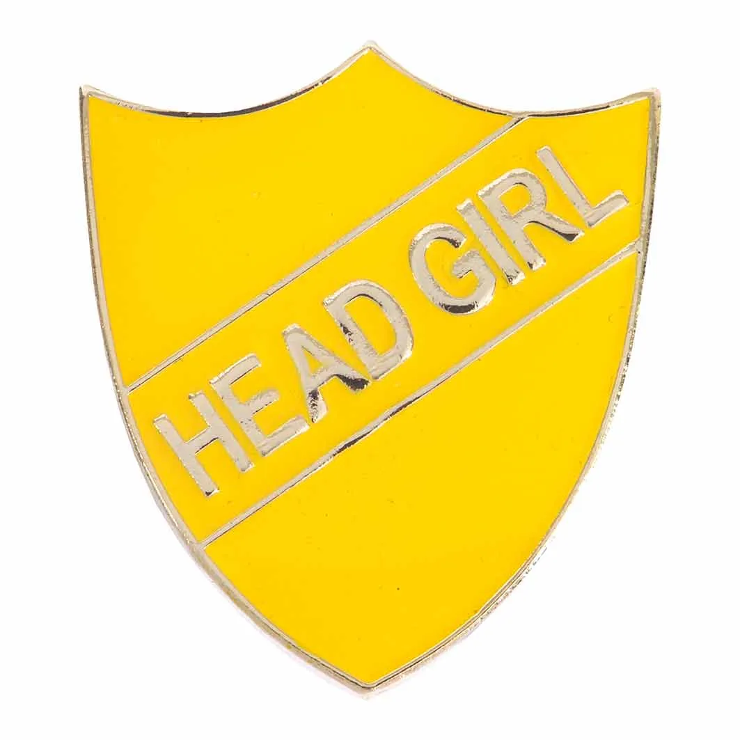 Yellow Head Girl Enamel Shield Badge