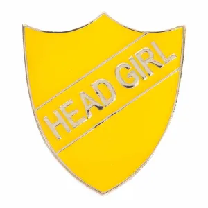 Yellow Head Girl Enamel Shield Badge