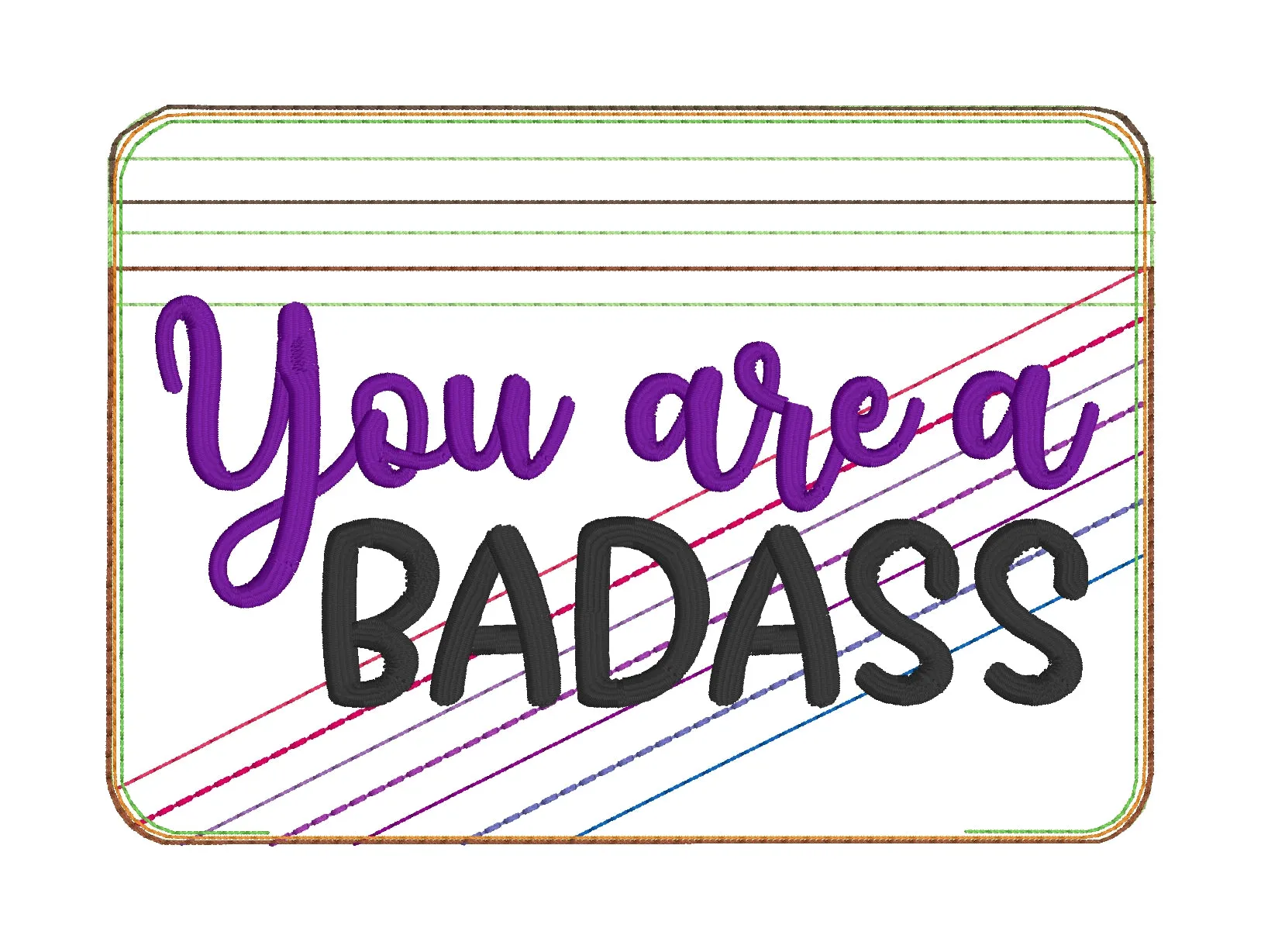You are a bad*ass ITH bag (4 sizes available) machine embroidery design DIGITAL DOWNLOAD