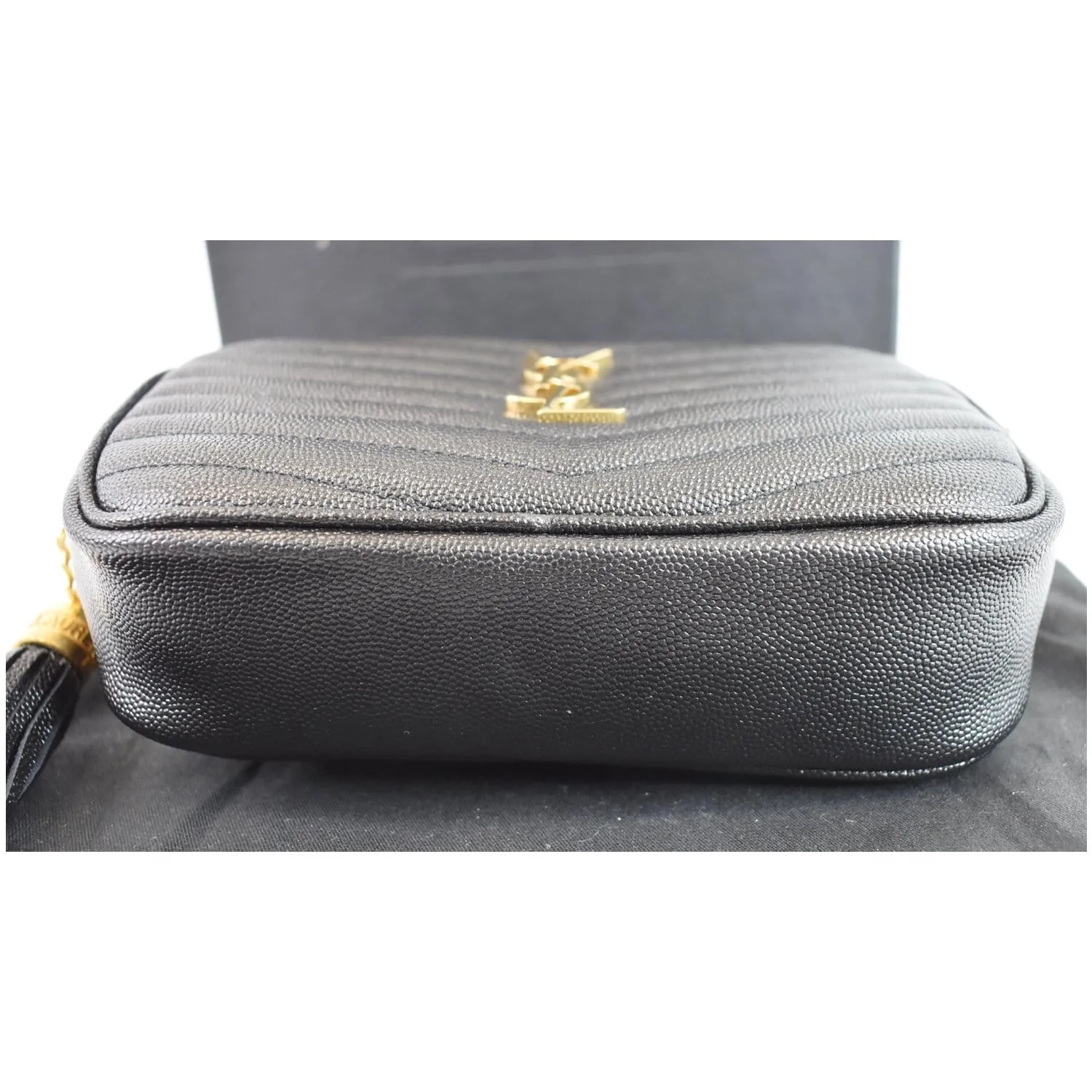 YVES SAINT LAURENT Mini Lou Leather Camera Crossbody Bag Black