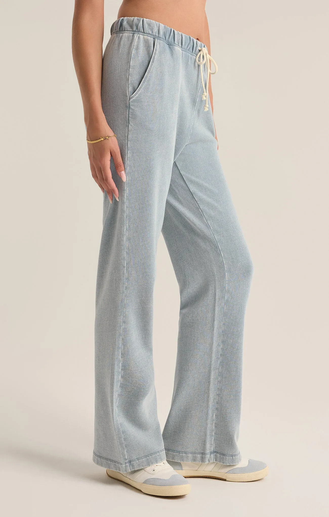Z Supply Hunter Knit Denim Pant Washed Indigo