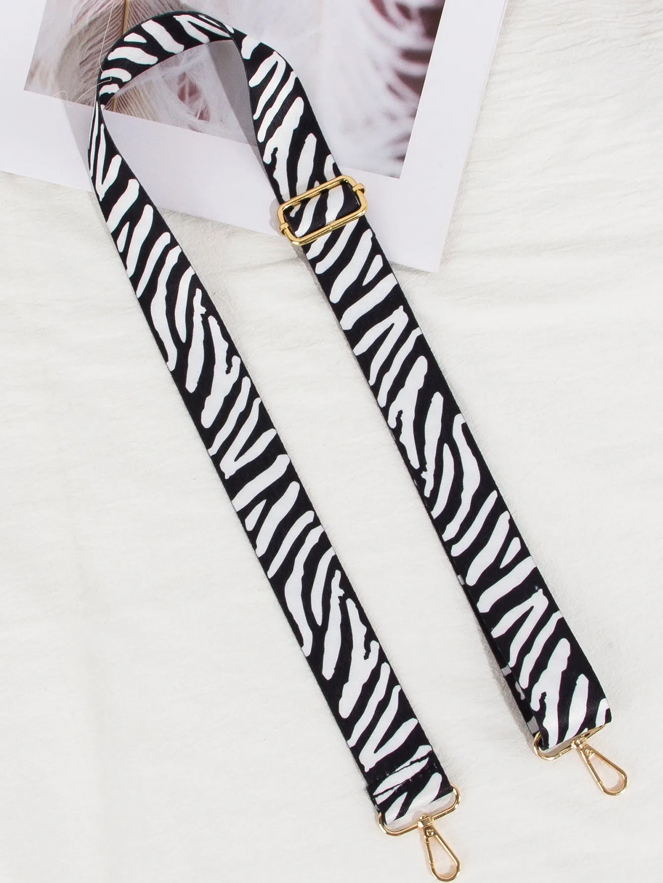 Zebra Striped Pattern Bag Strap - Black and White - FD ⚡