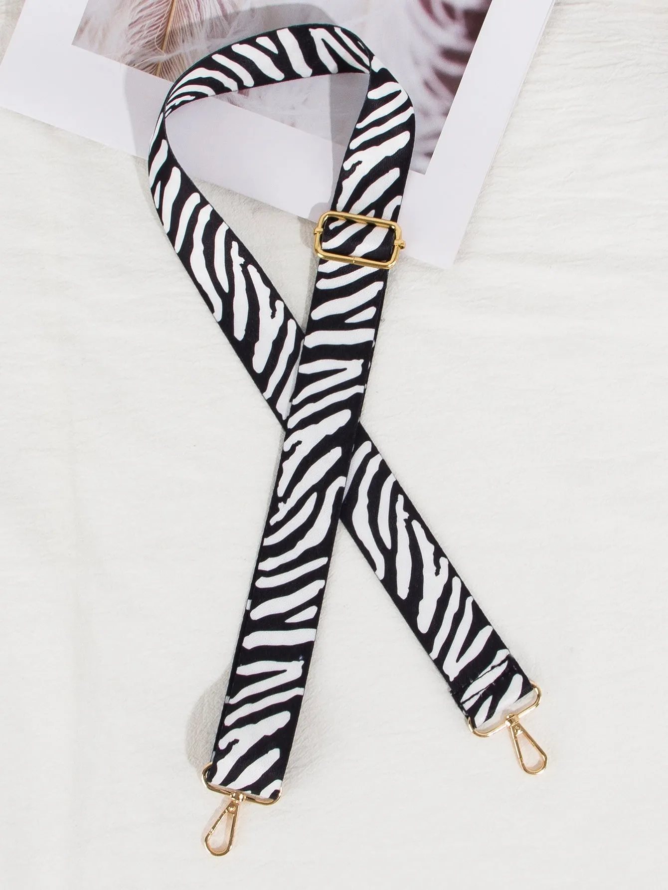 Zebra Striped Pattern Bag Strap - Black and White - FD ⚡