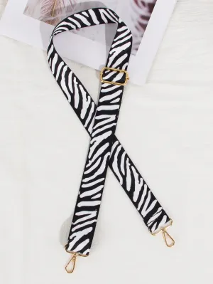 Zebra Striped Pattern Bag Strap - Black and White - FD ⚡