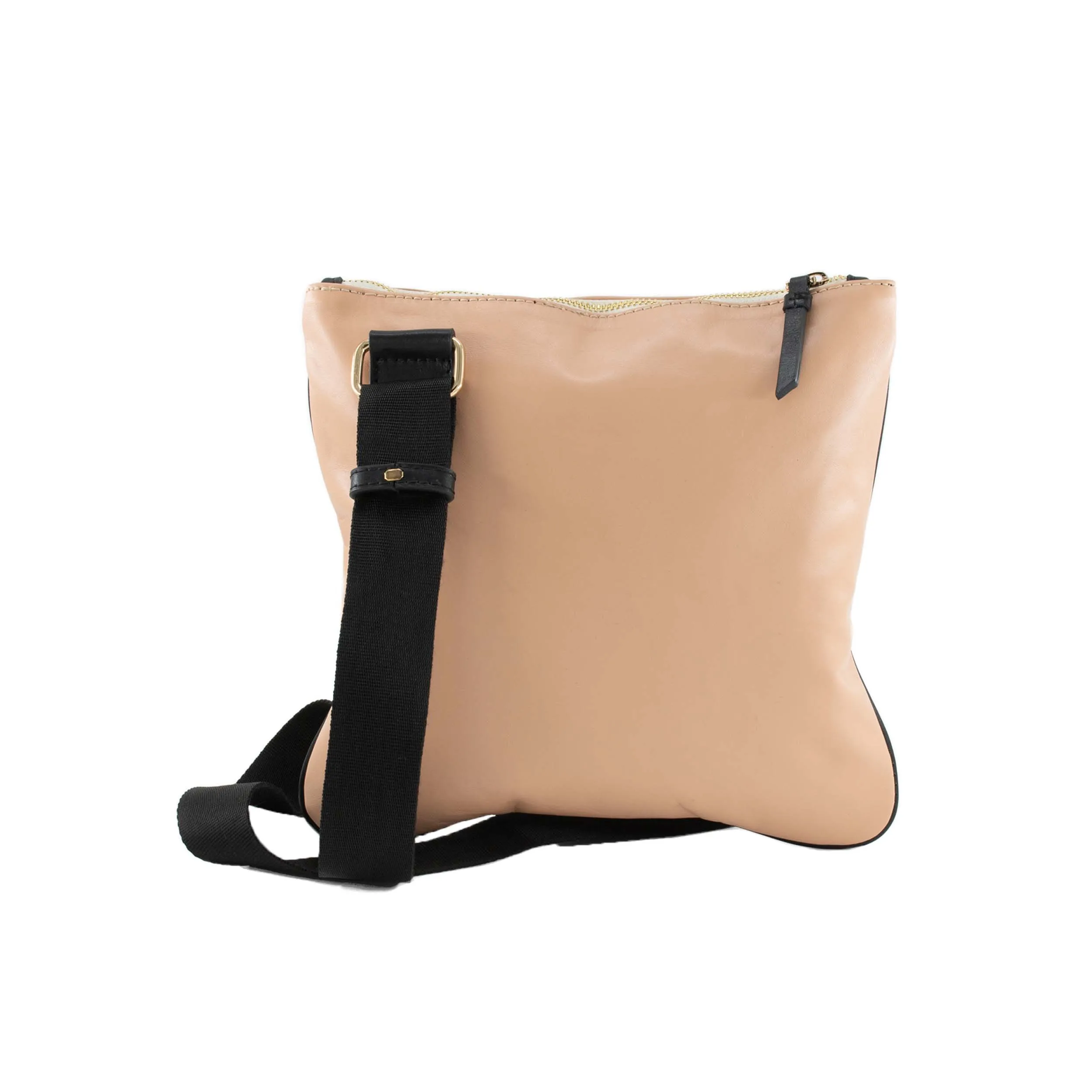 Zipper Crossbody Bag - Beige
