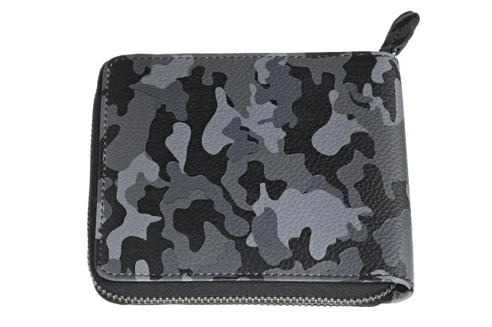 Zipper Wallet Camo Grey